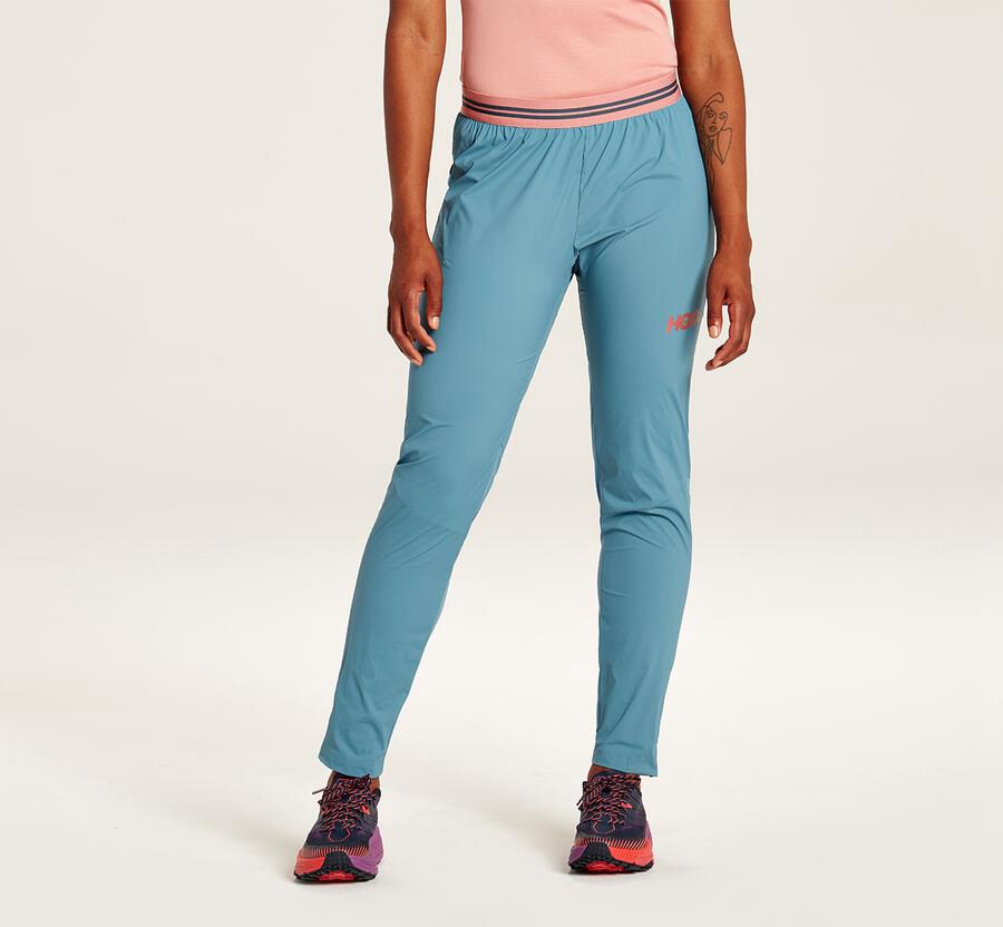 Hoka One One Pants Womens Blue - Wind - 90348QMUL